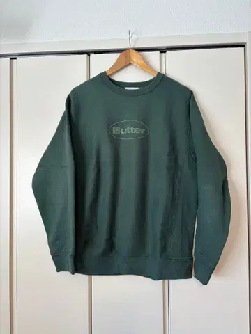Butter goods 다크 그린 맨투맨 M