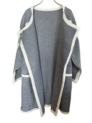 [ 빈티지 ] 실크 알파카 여성용 롱 코트 그레이