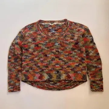 USED Roxy 멀티 컬러 크롭 니트 스웨터