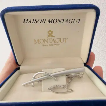 미사용품 MAISON MONTAGUT 넥타이핀 프랑스제 벨로아 박스 포함