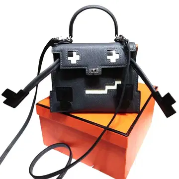 천연 가죽 고급 켈리 인형 픽쳐 룩 숄더백