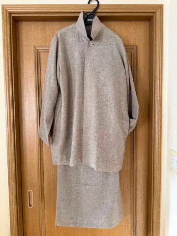 요건 레일 캐시미어 100 베이지 실크 셋업