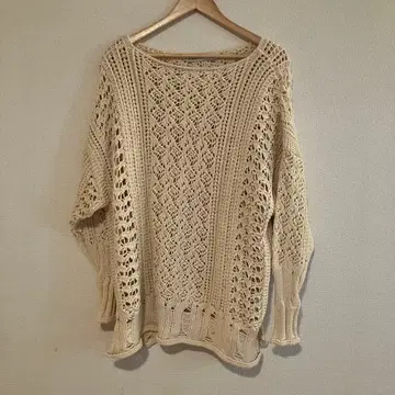 ZARA 아이보리 레이스 편직 긴팔 니트 S 사이즈