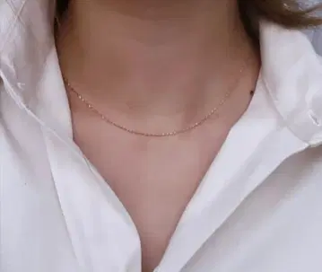 핑크 골드 체인 목걸이 0.8mm glitter