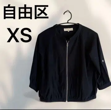 자유구 XS 7부 소매 네이비 블루종 겉옷 체형 커버 아우터 블랙