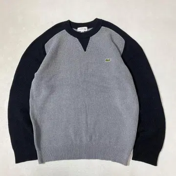 LACOSTE 남성용 래글런 슬리브 하이브리드 와플 니트 스웨터 4