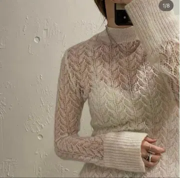 todayful 시어 레이스 니트 에크루