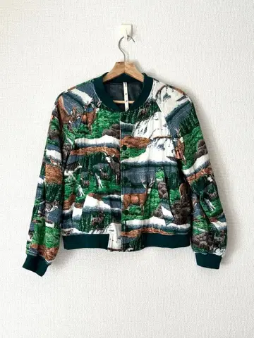 figlondon 빈티지풍 자카드 패턴 블루종