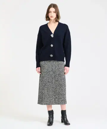 ESTNATION 헤링본 트위드 타이트 스커트