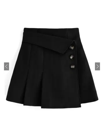 인팬 안감 부착 비대칭 미니 스커트 [ GRL ] 블랙과 차콜 2종