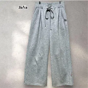 자바 JaVa 레이스업 스웨트 팬츠 빅 사이즈 그레이