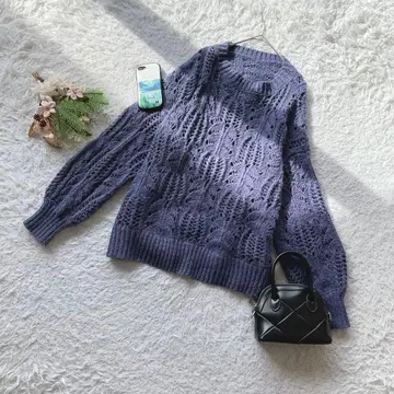 [로리즈팜] (F) 모헤어 오크 풀오버 긴팔 니트 캐주얼