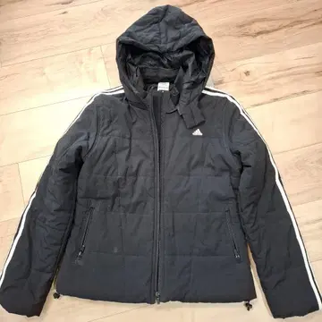 adidas 후드 부착 패딩 자켓 블랙