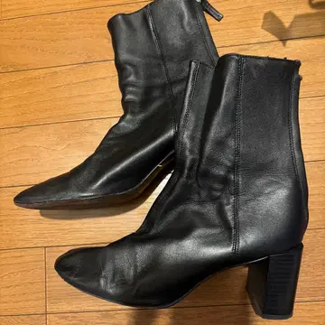 ZARA 가죽 숏부츠 EU 37 블랙