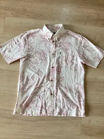 MAJUN 꽃무늬 반팔 카리유시 셔츠 카리유시 의류 XL