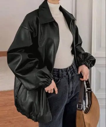 블랙 가죽 자켓 M 사이즈