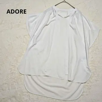 고품질 어도어 반팔 블라우스 라이트 조젯 보타이 개더 블라우스