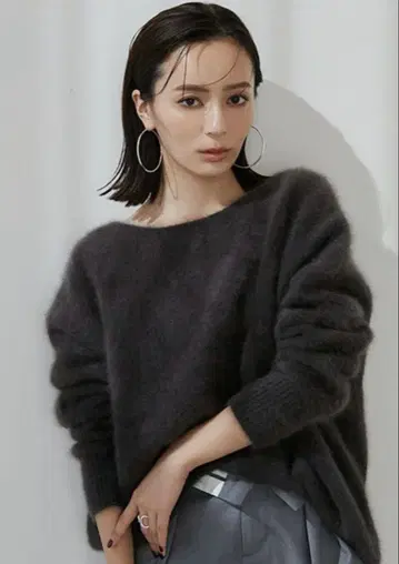 anuans 아뉴앙스 라쿤 보트넥 니트 풀오버