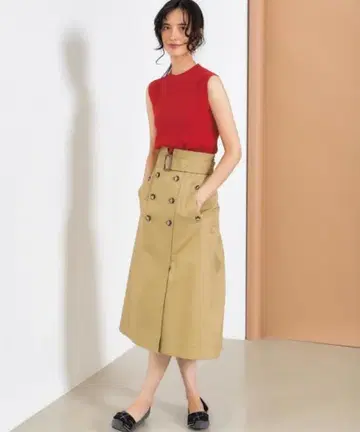 그린 라벨 릴랙싱 트렌치 스커트 롱 기장 하이웨스트 M