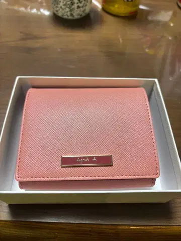 이단 접이식 지갑 핑크