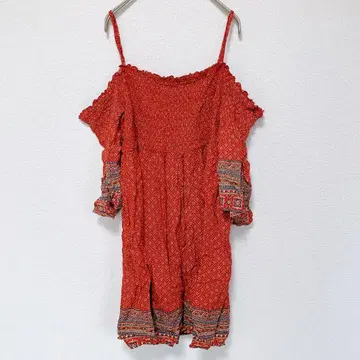 JUST FOUND 레드 오프숄더 원피스 [ Free size ]