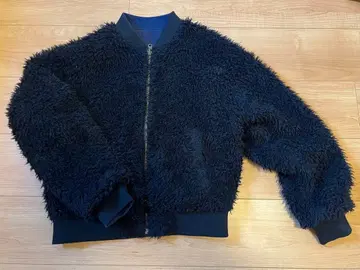 플리스 봄버 자켓 리버서블 블랙, 네이비