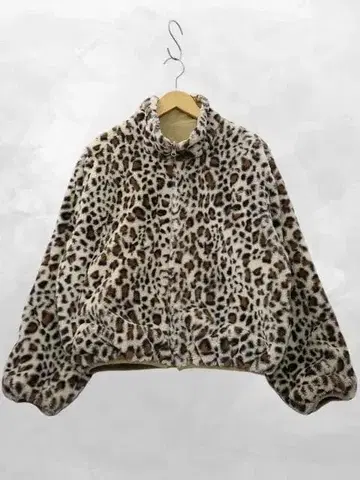 차오패닉 레오파드 무늬 보아 리버서블 블루종 자켓 F