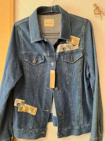 크리스마스 기획 자수 패치 포함 소프트 데님 자켓