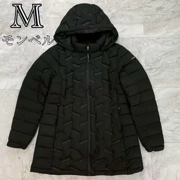 인기 몽벨 다운 코트 여성용 M 블랙 어깨 로고 폴리에스테르