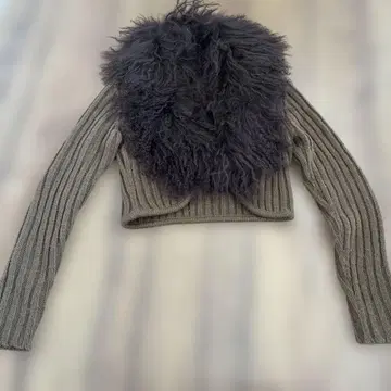 티베트 라무 퍼 케이블 니트 가디건 헤이세이 레트로 Y2K