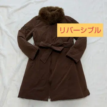 리버서블 다운 자켓 퍼 벨트 포함 M