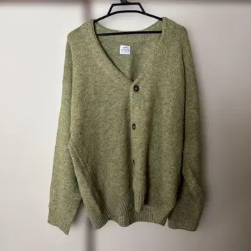 coen 올리브 그린 V넥 가디건 XL