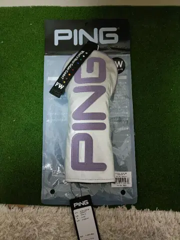 PING 드라이버용 골프헤드커버 화이트/퍼플