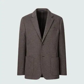 유니클로 남성용 다크 브라운 체크 셋업