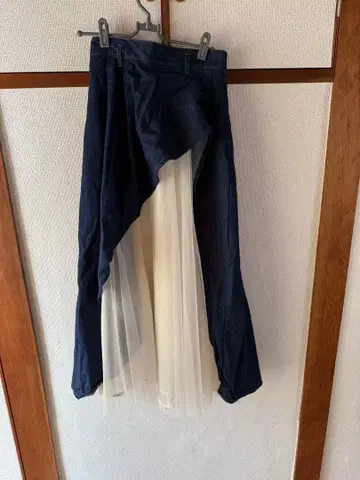 새상품급 데님 튤 플레어 스커트