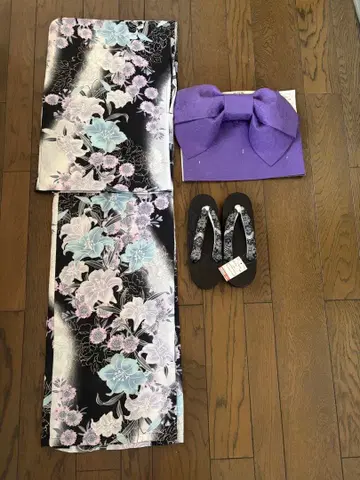 유카타 오비 일본 나막신 세트