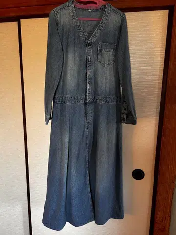 데님 롱 셔츠 드레스