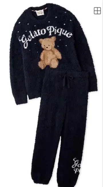 젤라또 스노우 베어 자카드 풀오버 & 롱 팬츠 세트 젤라또피케