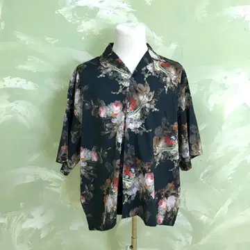 F3465 Unrelaxing 알로하 셔츠 사이즈 Free 다크 그린