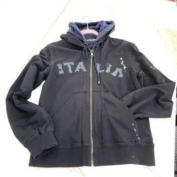 돌체앤가바나 후드티 페인트 크러쉬 가공 사이즈 44