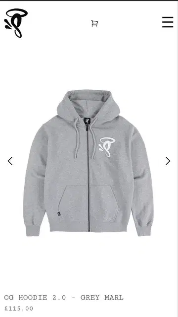 syna world OG HOODIE 2.0 그레이 후드티