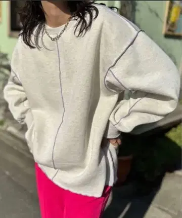 mi via loca 속기모 배색 멜로 풀오버