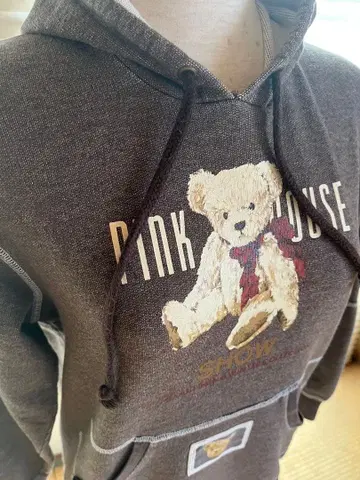 PINK HOUSE 테디베어 후드티 M 브라운 곰 핑크하우스