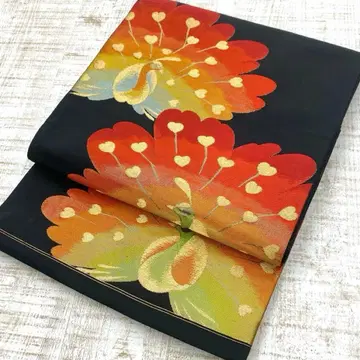 순수 실크 6통 후쿠로 오비 피콕 공작 문