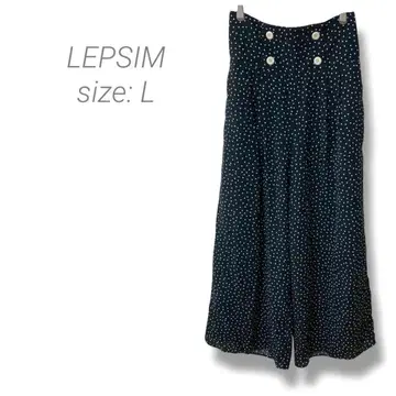 [ 렙심 ] LEPSIM 와이드 팬츠 하이웨스트 도트 패턴 지퍼 L