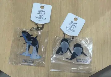 고베 스마 수족관 범고래 아크릴 키링 2개 세트