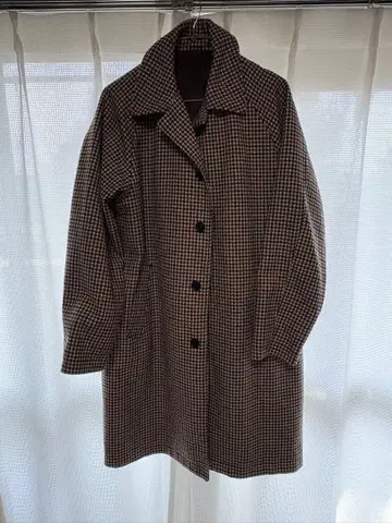 coen 체크 무늬 코트 S 사이즈