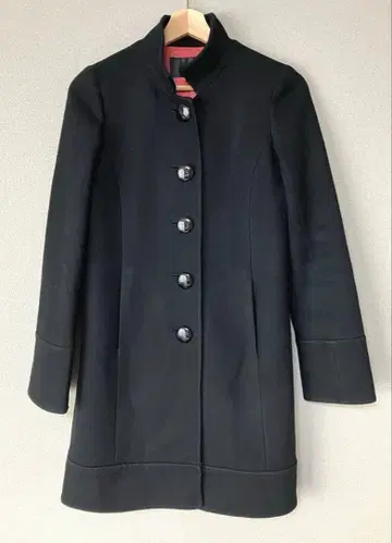 스탠드 카라 블랙 롱 코트 사이즈 2 (M)