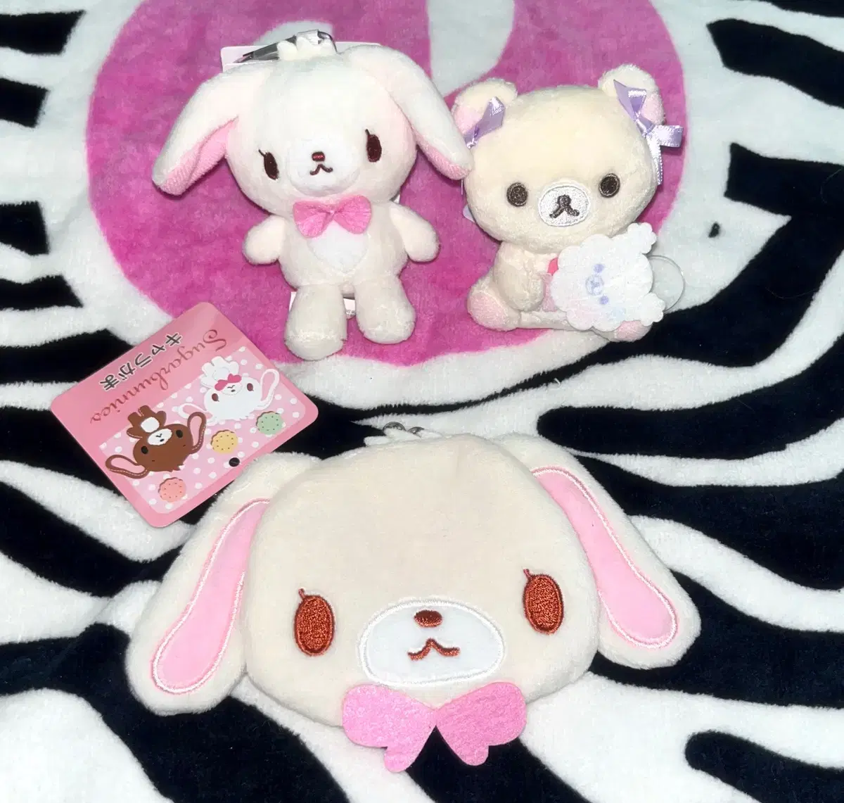 Sugar Bunnies Shirowusa Coin Purse Mascot Ribbon Rilakkuma Set