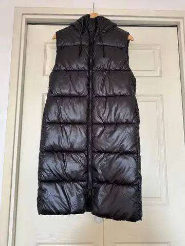 H&M 블랙 롱 다운 베스트